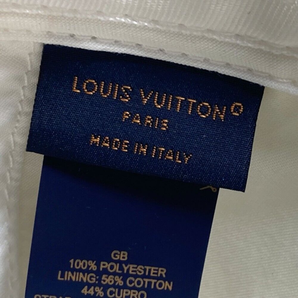LOUIS VUITTON MP3421 Monogram newsboy velvet hat cap polyester White - Picture 9 of 15